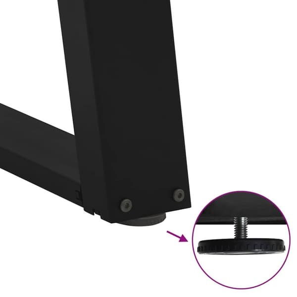 vidaXL Matbordsben U-formad 2 st svart 80x(72-73) cm stål