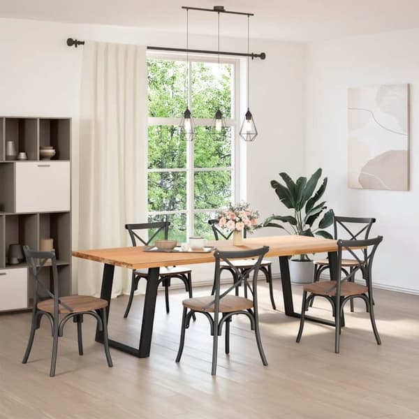 vidaXL Matbordsben U-formad 2 st svart 80x(72-73) cm stål