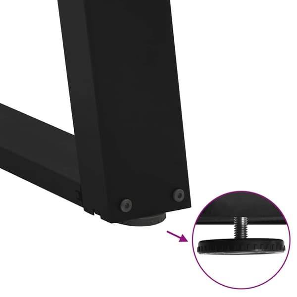 vidaXL Spisebordben U-formet 2 stk svart 100x(72-73) cm stål