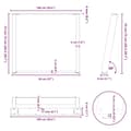 Miniatyrbilde 10 av 10: vidaXL Spisebordben U-formet 2 stk svart 100x(72-73) cm stål
