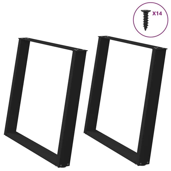 vidaXL Spisebordben U-formet 2 stk svart 100x(72-73) cm stål