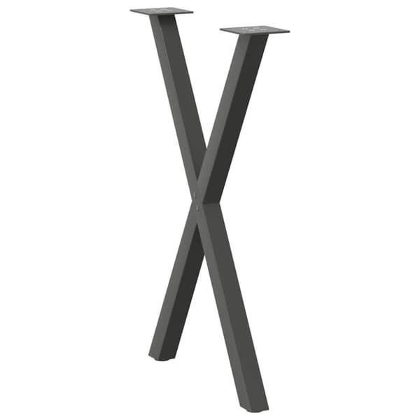 vidaXL Spisebordsben X-formet 2 stk. 57x(72-73) cm stål antracitgrå