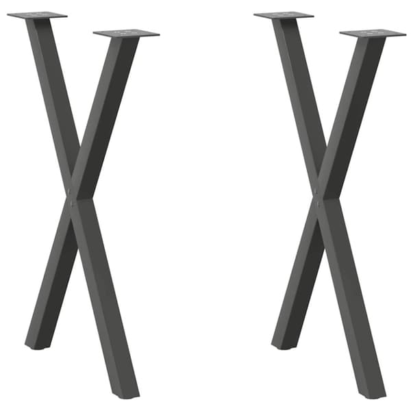 vidaXL Spisebordsben X-formet 2 stk. 57x(72-73) cm stål antracitgrå