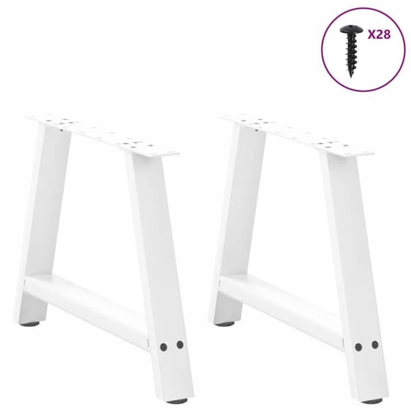 vidaXL sohvapöydän jalat A-muotoiset 2 kpl Valkoinen 60x(42-43) cm