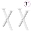 Pikkukuva 3 / 10: vidaXL Sohvapöydän jalat X-muotoiset 2 kpl valkoinen 50x(42-43) cm teräs