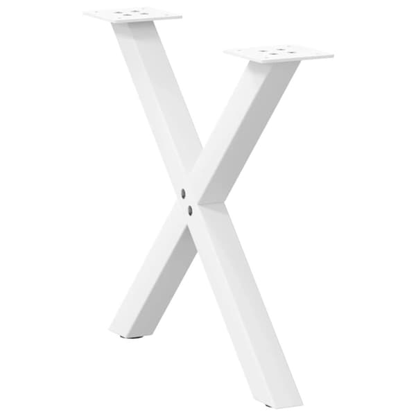 vidaXL Sohvapöydän jalat X-muotoiset 2 kpl valkoinen 50x(42-43) cm teräs
