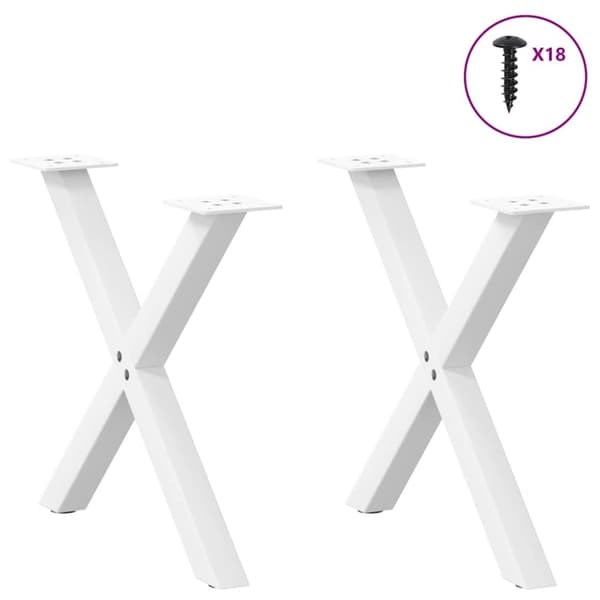 vidaXL sofabordben X-formet 2 stk 60x(42-43) cm stål hvid