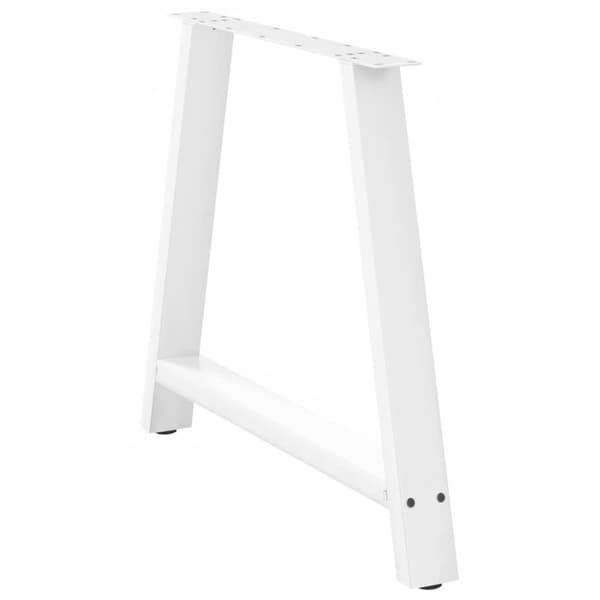 vidaXL Spisebordben A-formet 2 stk hvit 100x(72-73) cm stål