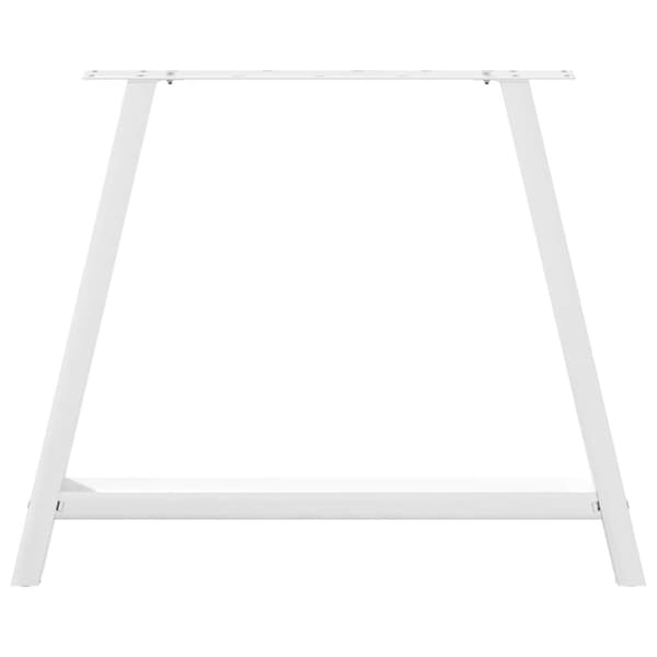 vidaXL Spisebordben A-formet 2 stk hvit 100x(72-73) cm stål