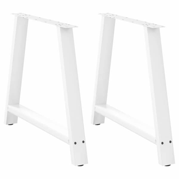 vidaXL Spisebordben A-formet 2 stk hvit 100x(72-73) cm stål