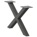 Miniatyrbild 5 av 10: vidaXL Soffbordsben X-formade 2 st antracit 50x(30-31) cm stål