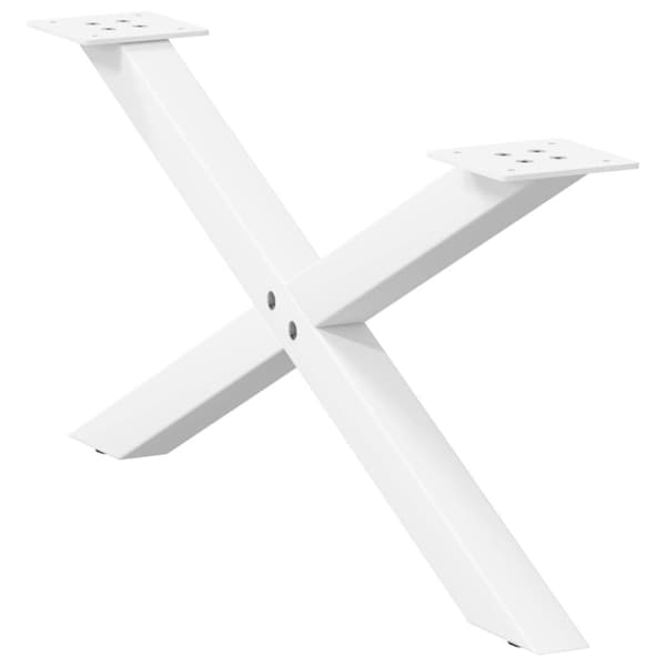 vidaXL Salongbordben X-formet 2 stk hvit 70 x (30-31) cm stål