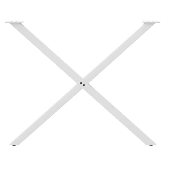 vidaXL Matbordsben X-formad 2 st vit 90x(72-73) cm stål