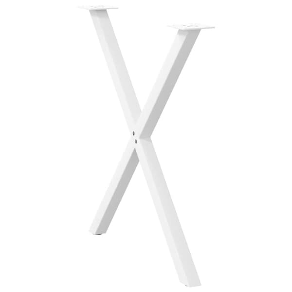 vidaXL Spisebordben X-formet 2 stk hvit 70 x (72-73) cm stål
