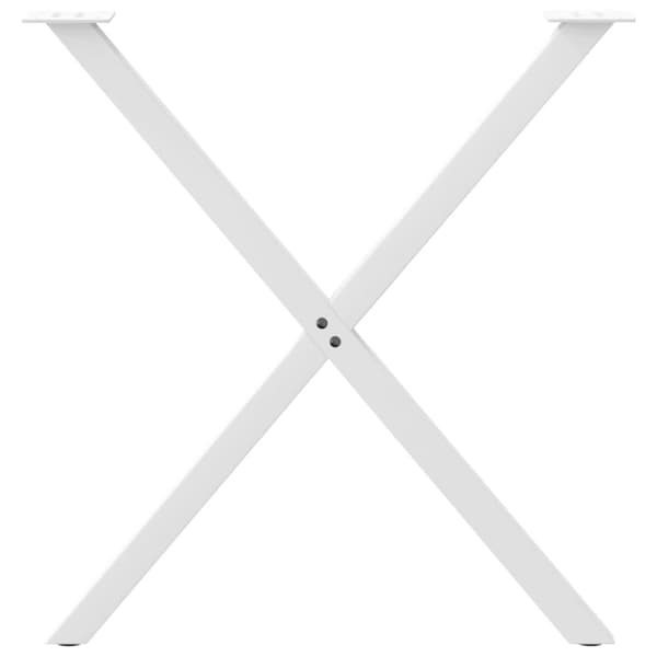vidaXL Spisebordben X-formet 2 stk hvit 70 x (72-73) cm stål