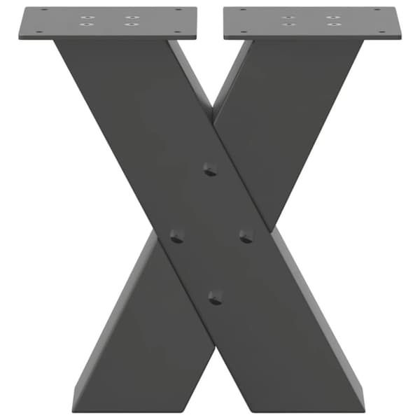 vidaXL Soffbordsben X-formade 2 st antracit 30x(30-31) cm stål