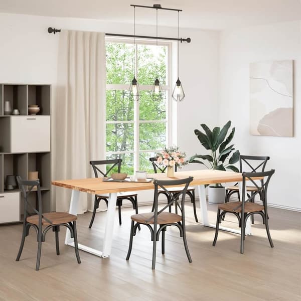 vidaXL Ruokapöydän jalat U-muotoiset 2 kpl valkoinen 90x(72-73) cm teräs