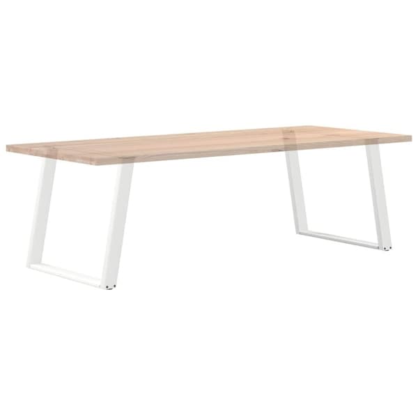 vidaXL Ruokapöydän jalat U-muotoiset 2 kpl valkoinen 90x(72-73) cm teräs