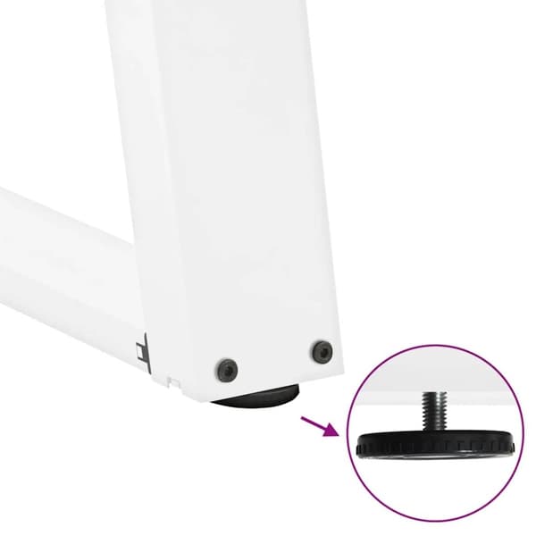 vidaXL Ruokapöydän jalat U-muotoiset 2 kpl valkoinen 90x(72-73) cm teräs