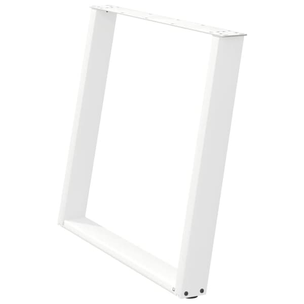 vidaXL Matbordsben U-formad 2 st vit 100x(72-73) cm stål