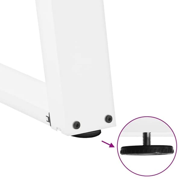 vidaXL Matbordsben U-formad 2 st vit 100x(72-73) cm stål