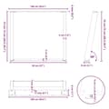 Miniatyrbild 10 av 10: vidaXL Matbordsben U-formad 2 st vit 100x(72-73) cm stål