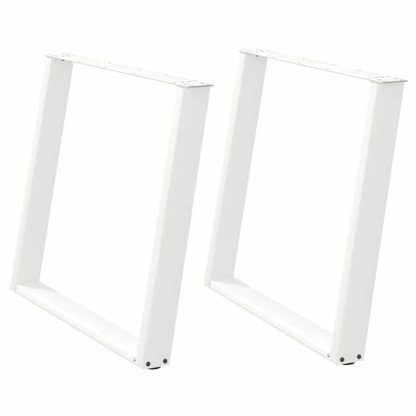 vidaXL Matbordsben U-formad 2 st vit 100x(72-73) cm stål