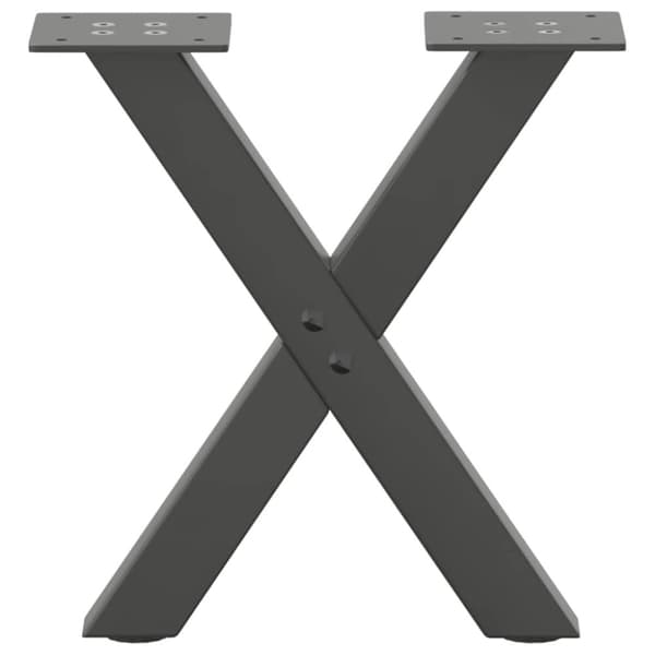 vidaXL Sohvapöydän jalat X-muotoiset 2 kpl antrasiitti 40x(30-31) cm teräs