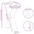 Pikkukuva 9 / 9: vidaXL Sohvapöydän jalat X-muotoiset 2 kpl antrasiitti 40x(30-31) cm teräs