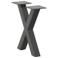 Pikkukuva 1 / 9: vidaXL Sohvapöydän jalat X-muotoiset 2 kpl antrasiitti 40x(30-31) cm teräs