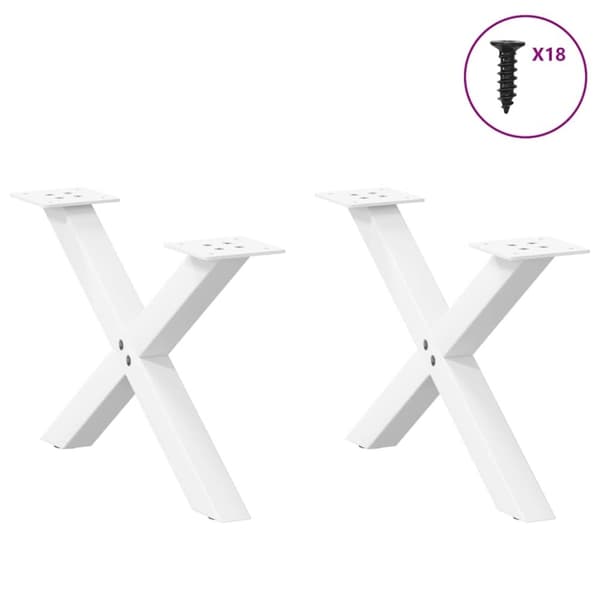 vidaXL Sohvapöydän jalat X-muotoiset 2 kpl Valkoinen 50x(30-31) cm