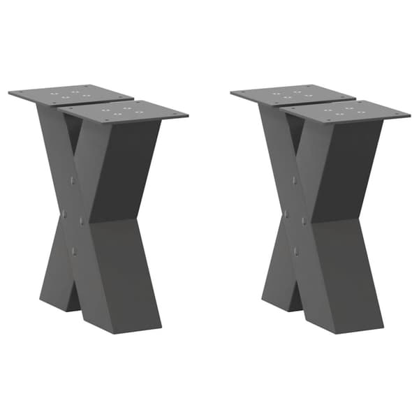 vidaXL Sohvapöydän jalat X-muotoiset 2 kpl Antrasiitti 40x(30-31) cm