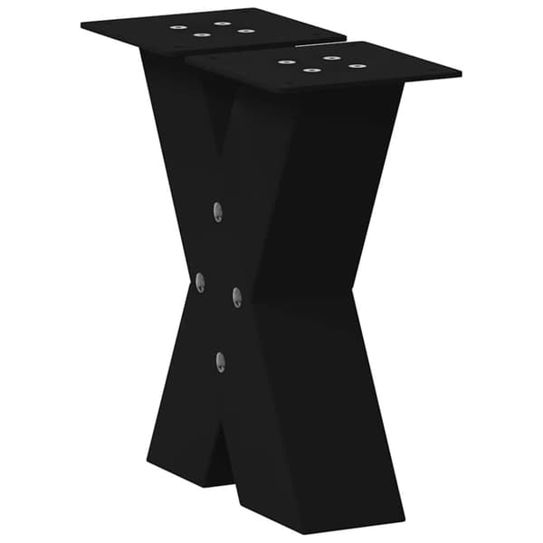 vidaXL Sohvapöydän jalat X-muotoiset 2 kpl Musta 30x(30-31) cm Teräs