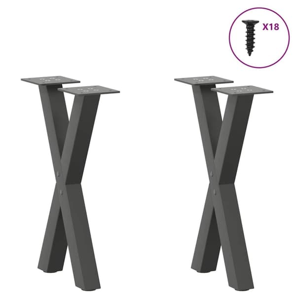 vidaXL Sohvapöydän jalat X-muotoiset 2 kpl Antrasiitti 28x(42-43) cm