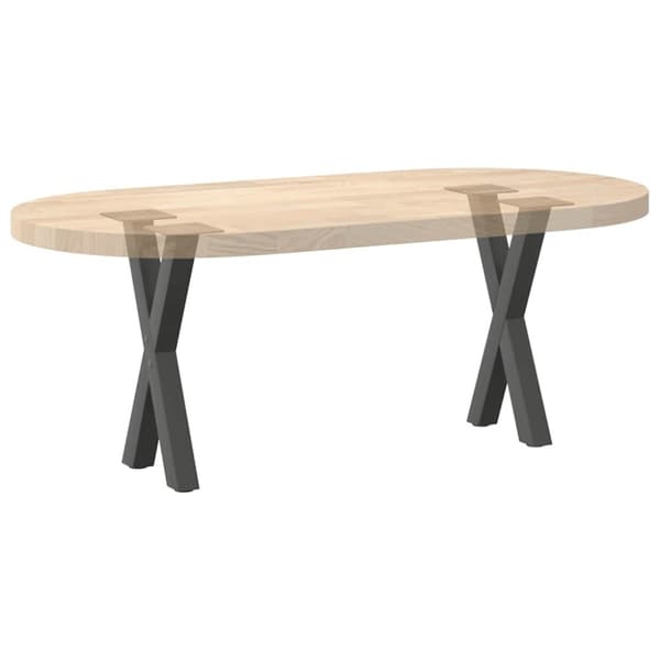 vidaXL Soffbordsben X-formade 2 st antracit 38x(42-43) cm stål
