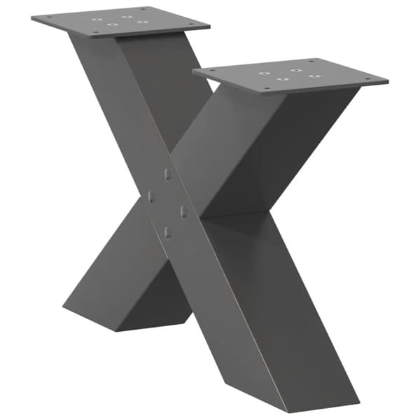 vidaXL Sohvapöydän jalat X-muotoiset 2 kpl Antrasiitti 50x(30-31) cm