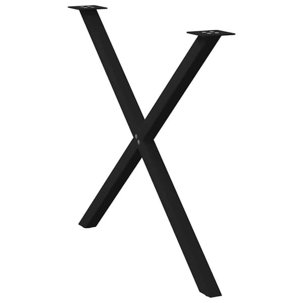 vidaXL Spisebordben X-formet 2 stk svart 90 x (72-73) cm stål