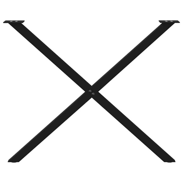 vidaXL Spisebordben X-formet 2 stk svart 90 x (72-73) cm stål