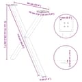 Miniatyrbilde 10 av 10: vidaXL Spisebordben X-formet 2 stk svart 90 x (72-73) cm stål