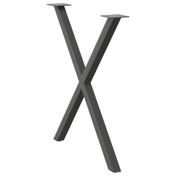 vidaXL Spisebordsben X-formet 2 stk. 80x(72-73) cm stål antracitgrå