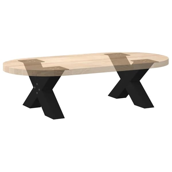 vidaXL Salongbordben X-formet 2 stk svart 50x(30-31) cm stål