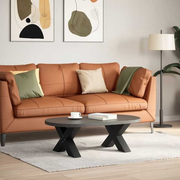vidaXL Salongbordben X-formet 2 stk svart 50x(30-31) cm stål