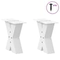 Miniatyrbilde 3 av 10: vidaXL Salongbordben X-formet 2 stk hvit 30x(30-31) cm stål