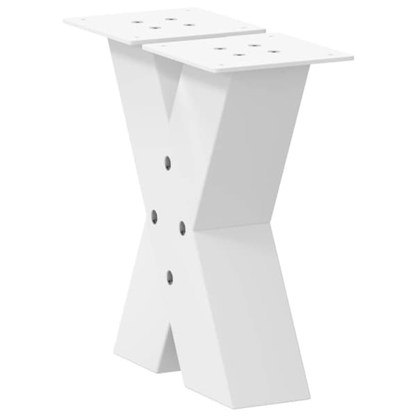 vidaXL Salongbordben X-formet 2 stk hvit 30x(30-31) cm stål