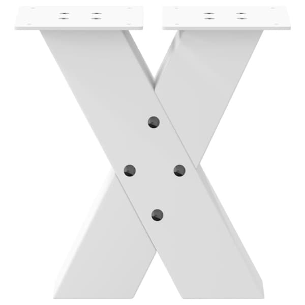 vidaXL Salongbordben X-formet 2 stk hvit 30x(30-31) cm stål