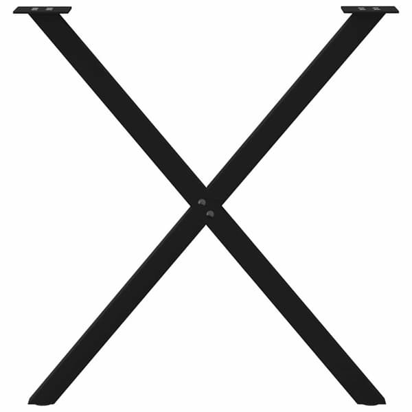 vidaXL Matbordsben X-formad 2 st svart 80x(72-73) cm stål
