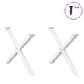Miniatyrbillede 3 af 10: vidaXL sofabordben X-formet 2 stk 70x(42-43) cm stål hvid