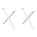 Miniatyrbillede 1 af 10: vidaXL sofabordben X-formet 2 stk 70x(42-43) cm stål hvid