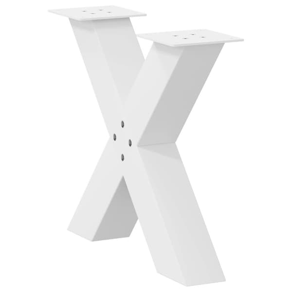 vidaXL Salongbordben X-formet 2 stk hvit 60 x (42-43) cm stål
