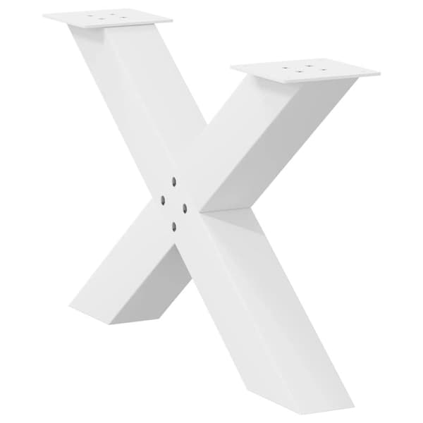 vidaXL Salongbordben X-formet 2 stk hvit 70 x (42-43) cm stål